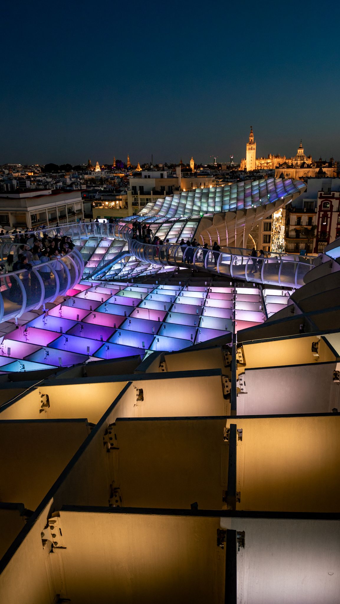 Twilight view from Las Setas, Seville, Spain