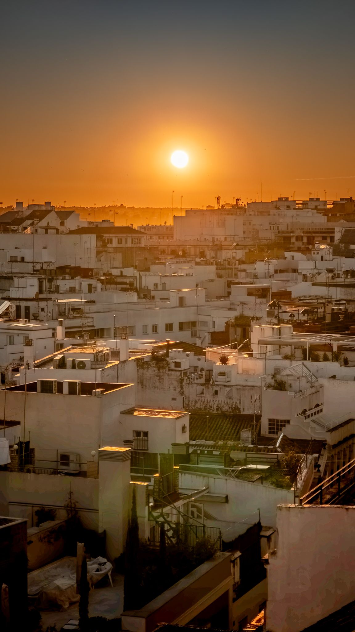 Sunset from a rooftop in Seville, Spain