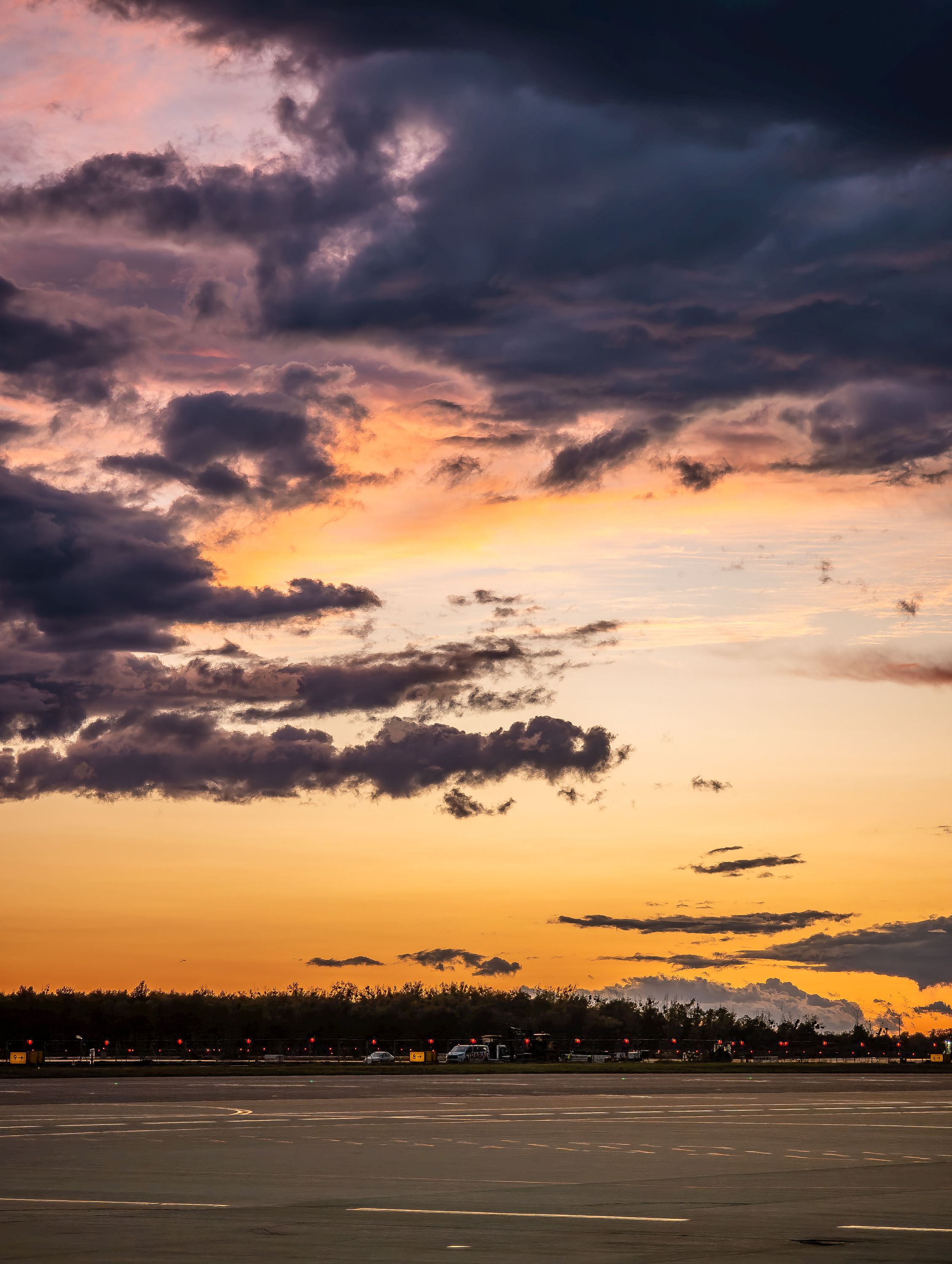 Sunset at Wroclaw Airport