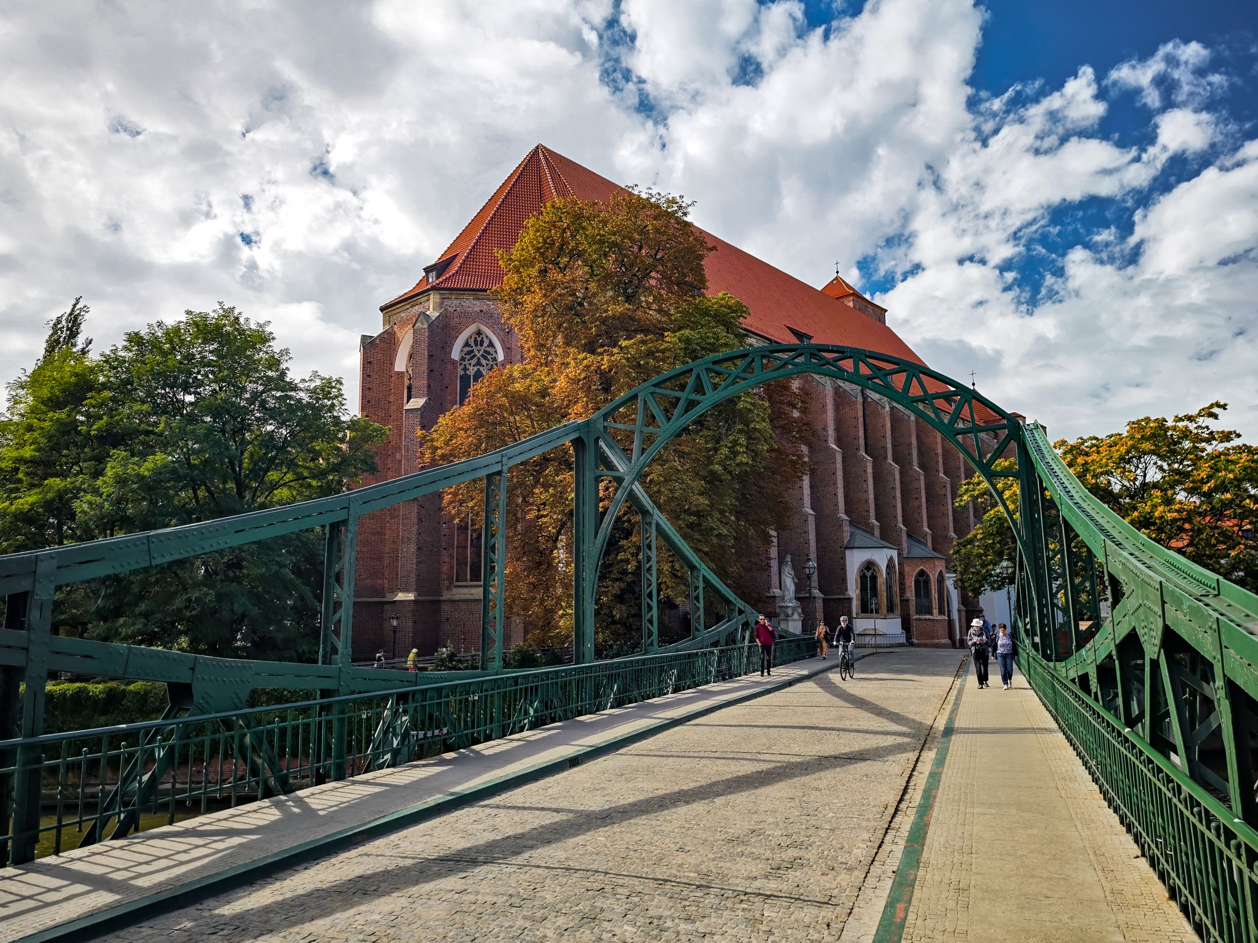 Most Tumski Bridge from Ostrow Tumski into Wroclaw